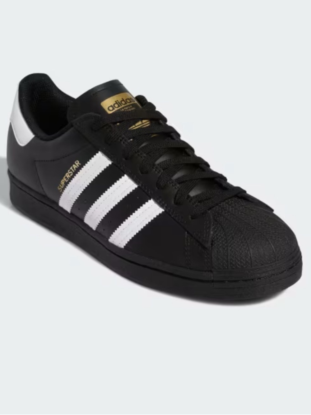 Adidas superstar black with black souls Size Women’s 6.5/ Juniors kids 4.5